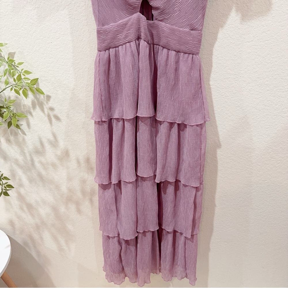 ASTR Emporia Purple Pleated Tiered Midi Dress Size Small NWT - Picture 7 of 10